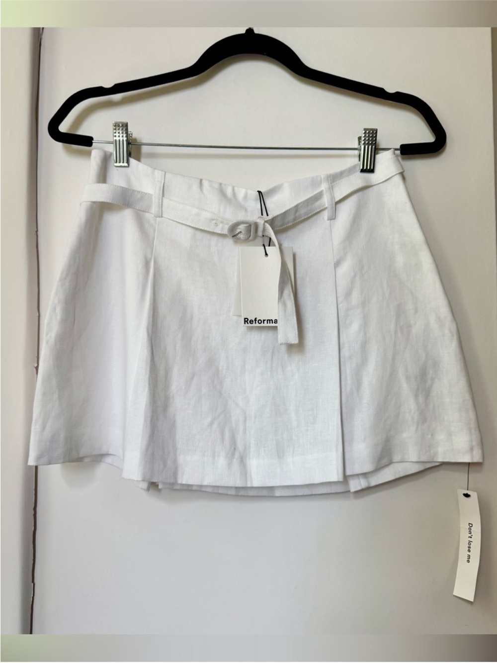 NWT Reformation Rory Mini Linen Skirt White 2 - Picture 1 of 11